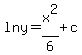 lny+=+x%5E2%2F6+%2B+c