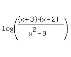 log%28%28%28%28x%2B3%29%28x-2%29%29%2F%28x%5E2-9%29%29%29