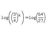 log%28%28%283%2F4%29%5Ek%29%29=log%28%2864%2F27%29%29