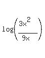 log%28%28%283x%5E2%29%2F%289x%29%29%29