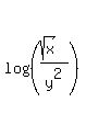 log%28%28%28sqrt%28x%29%29%2Fy%5E2%29%29