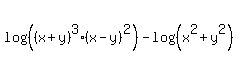 log%28%28%28x%2By%29%5E3%2A%28x-y%29%5E2%29%29-log%28%28x%5E2%2By%5E2%29%29