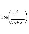 log%28%28%28x%5E2%29%2F%285x%2B5%29%29%29