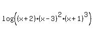 log%28%28+%28x%2B2%29%28x-3%29%5E2%28x%2B1%29%5E3%29%29