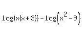 log%28%28+x%28x%2B3%29%29%29+-+log%28%28x%5E2-9%29%29