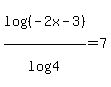 log%28%28-2x-3%29%29%2Flog%28+4%29=7