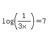 log%28%281%2F%283x%29%29%29+=+7