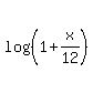log%28%281+%2B+x%2F12%29%29