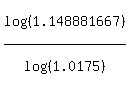 log%28%281.148881667%29%29%2Flog%28%281.0175%29%29
