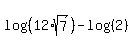 log%28%2812%2Asqrt%287%29%29%29+-+log%28%282%29%29