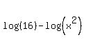 log%28%2816%29%29-log%28%28x%5E2%29%29