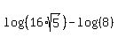 log%28%2816%2Asqrt%285%29%29%29-+log%28%288%29%29