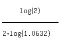log%28%282%29%29%2F%282%2Alog%28%281.0632%29%29%29