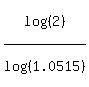 log%28%282%29%29%2Flog%28%281.0515%29%29