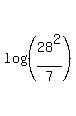 log%28%2828%5E2%2F7%29%29%29+=+log%28112%29