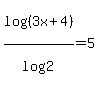 log%28%283x%2B4%29%29%2Flog%282%29=5