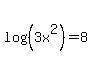 log%28%283x%5E2%29%29+=+8