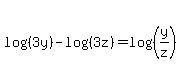 log%28%283y%29%29-log%28%283z%29%29=log%28%28y%2Fz%29%29