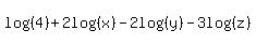 log%28%284%29%29%2B2log%28%28x%29%29-2log%28%28y%29%29-3log%28%28z%29%29