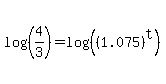 log%28%284%2F3%29%29+=+log%28%28%281.075%29%5Et%29%29