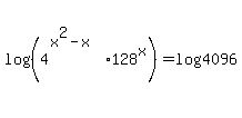 log%28%284%5E%28x%5E2-x%29%2A128%5Ex%29%29+=+log%284096%29