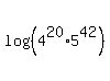 log%28%284%5E20+%2A+5%5E42%29%29