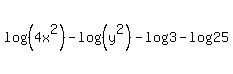 log%28%284x%5E2%29%29-log%28%28y%5E2%29%29-log%283%29-log%2825%29