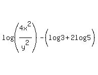 log%28%284x%5E2%2Fy%5E2%29%29-%28log%283%29%2B+2log%285%29%29