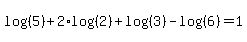 log%28%285%29%29%2B2%2Alog%28%282%29%29%2Blog%28%283%29%29-log%28%286%29%29=1