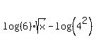 log%28%286%29%29%2Asqrt%28x%29+-+log%28%284%5E2%29%29