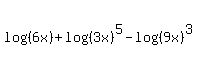 log%28%286x%29%29%2Blog%28%283x%29%5E5%29-log%28%289x%29%5E3%29