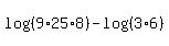 log%28%289%2A25%2A8%29%29-log%28%283%2A6%29%29