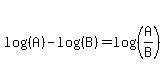 log%28%28A%29%29-log%28%28B%29%29=log%28%28A%2FB%29%29