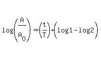 log%28%28A%2FA%5B0%5D%29%29=%28t%2FT%29%2A%28log%281%29-log%282%29%29