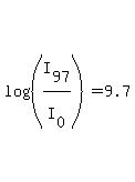 log%28%28I%5B97%5D%2FI%5B0%5D%29%29=9.7