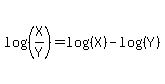 log%28%28X%2FY%29%29=log%28%28X%29%29-log%28%28Y%29%29