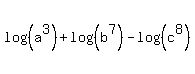 log%28%28a%5E3%29%29%2Blog%28%28b%5E7%29%29-log%28%28c%5E8%29%29