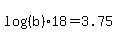 log%28%28b%29%29%2A18=3.75
