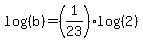 log%28%28b%29%29=%281%2F23%29log%28%282%29%29