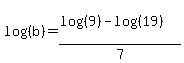log%28%28b%29%29=%28log%28%289%29%29-log%28%2819%29%29%29%2F7