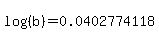 log%28%28b%29%29=0.0402774118