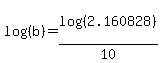log%28%28b%29%29=log%28%282.160828%29%29%2F10