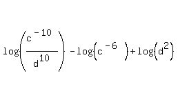 log%28%28c%5E%28-10%29%2Fd%5E10%29%29+-+log%28%28c%5E%28-6%29%29%29+%2B+log%28%28d%5E2%29%29