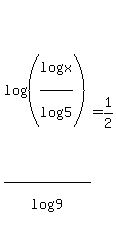 log%28%28log%28x%29%2Flog%285%29%29%29%2Flog%289%29=1%2F2