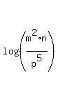log%28%28m%5E2%2An%2Fp%5E5%29%29