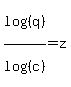 log%28%28q%29%29%2Flog%28%28c%29%29+=+z