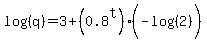 log%28%28q%29%29=3%2B%280.8%5Et%29%28-log%28%282%29%29%29