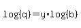 log%28%28q%29%29+=+y%2Alog%28%28b%29%29