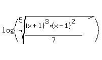log%28%28root%285%2C+%28%28x%2B1%29%5E3%28x-1%29%5E2%29%2F7%29%29%29