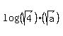 log%28%28sqrt%284%29%29%29+%2A+%28sqrt%28a%29%29